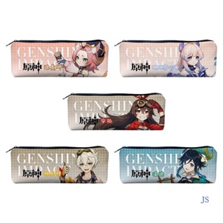 กระเป๋าดินสอ ผ้าแคนวาส ลายการ์ตูนอนิเมะ Yuanshen Ganyu Sunny Walnut Yola Wendy สําหรับใส่เครื่องเขียน