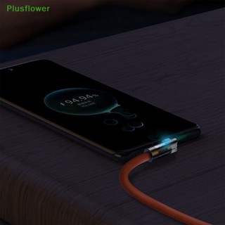 (Plusflower) ใหม่ สายเคเบิลชาร์จเร็ว 120W 6A Micro USB Type C หมุนได้ 180 องศา 1 ชิ้น