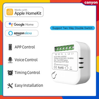 Homekit Smart Wifi Mini Smart Breaker รองรับ 2-way Double Switch Timer Function ลำโพงอัจฉริยะ การควบคุมด้วยเสียง ทำงานร่วมกับ Apple Homekit/google Home canyon