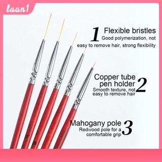 แปรงทาเล็บ Redwood Pole Fine Nail Drawing Pen Set Nail Hook Drawing Pen Color Drawing Pen cod