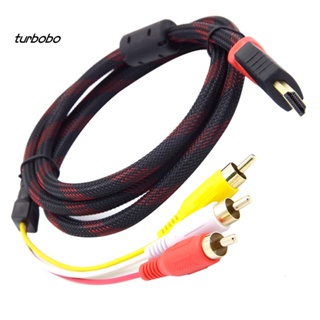 Turbobo DOONJIEY สายเคเบิลอะแดปเตอร์เชื่อมต่อ HDMI ตัวผู้ เป็น 3 RCA AV คอมโพสิตตัวผู้ M/M