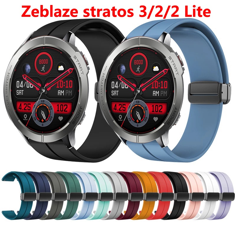 สายนาฬิกาข้อมือซิลิโคน แบบแม่เหล็ก พับได้ สําหรับ Zeblaze Stratos 3 2 2 Lite Zeblaze Stratos 2
