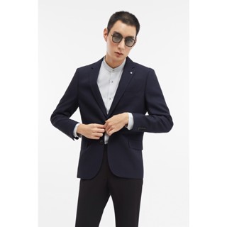 LTD เสื้อเบลเซอร์คอปกป้าน ผู้ชาย สีกรมท่า | Notch Lapel Blazer | 3420