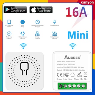 สวิตช์อัจฉริยะไร้สาย Wifi 16a รองรับ 2 ทาง ควบคุมผ่านแอปพลิเคชันอัจฉริยะ เข้าได้กับ Alexa Google Home Canyon1