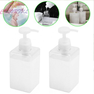 【COLORFUL】Soap Dispensers 15.2*6.7*6.7cm 2pcs Hand Lotion Holds 450ml Transparent