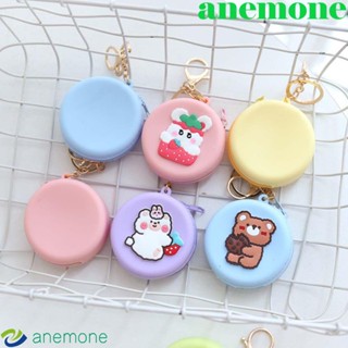 ANEMONE กระเป๋าใส่เหรียญ ซิลิโคน ทรงกลม ลายการ์ตูน Kawaii