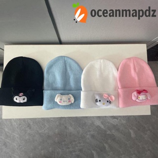 OCEANMAPDZ หมวกบีนนี่ ลายการ์ตูนคิตตี้ เมโลดี้ กะโหลก คิตตี้ เข้ากับทุกการแต่งกาย แฟชั่นฤดูหนาว สไตล์เกาหลี สําหรับเด็กผู้หญิง