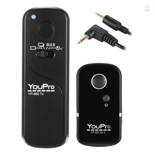 Youpro YP-860 E3 รีโมตกดชัตเตอร์ไร้สาย 2.4G รับส่งสัญญาณ 16 ช่อง สําหรับ 550D 600D 650D 700D 760D 750D 70D 7D2 60D 1100D 1200D 500D 450D Rebel T2i T3i T4