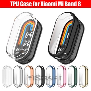 เคส TPU นิ่ม ป้องกัน สําหรับ Xiaomi Mi Band 8 เคสป้องกันเต็มหน้าจอ เคสกันกระแทก สําหรับ Mi Band 8 NFC Smart Watch