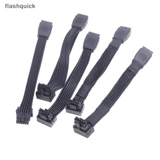 Flashquick การ์ดวิดีโอ 16Pin El 12VHPWR หัวตรง PCIE 5.0 El Line 12+4P 90 องศา El GPU Nice