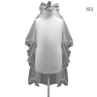 Nex ใหม่ ผ้าคลุมหน้าแต่งงาน ริบบิ้น โบว์ สําหรับผู้หญิง