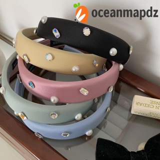 OCEANMAPDZ ที่คาดผม ประดับเพชร ไข่มุก เหมาะกับของขวัญ แบบเรียบง่าย สําหรับผู้หญิง