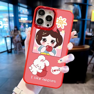 เคสโทรศัพท์มือถือแบบแข็ง กันกระแทก ลายการ์ตูนเด็กผู้หญิงตัวเล็ก สีแดง สําหรับ Iphone 14 13 12 11 Pro MAX i6s i7 i8 7 6S plus X Xs MAX XR se2