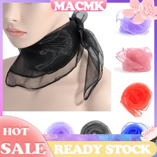 &lt;MACmk&gt; ผ้าคลุมไหล่ ผ้าพันคอ ผ้าชีฟอง ทรงสี่เหลี่ยม น้ําหนักเบา สีพื้น แฟชั่นสําหรับผู้หญิง