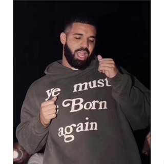 ❤❤❤พร้อมส่ง ❤❤❤เสื้อกันหนาว มีฮู้ด พิมพ์ลายตัวอักษร Cpfm YE MUST BE BORN AGAIN Kanye Kanye สําหรับผู้ชาย และผู้หญิง