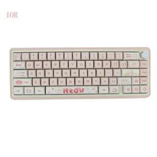 Ior XDA ปุ่มกดคีย์บอร์ด 133 คีย์ PBT หนา ลายแมวพีชน่ารัก แบบเปลี่ยน สําหรับเล่นเกม DIY