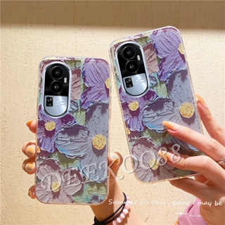  ใหม่ เคสโทรศัพท์มือถือ TPU นิ่ม ลายดอกไม้สีม่วง โรแมนติก สําหรับ OPPO Reno10 Pro Plus Pro+ 5G 2023 Reno 10 10Pro Reno10Pro+