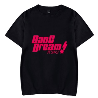 เสื้อยืดคอกลม แขนสั้น พิมพ์ลาย Bang Dream สไตล์ฮาราจูกุ แฟชั่นสําหรับผู้ชาย