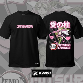 เสื้อผ้าฝ้าย Demon Slayer Mitsuri Kanroji Love Hashira Tshirt KZN91_03S-5XL