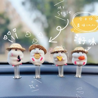 Best-Seller on Douyin Car Decoration Spring Foodie Hamster Cute Dashboard Rearview Mirror Swing Mouse Car Decoration FqQ4