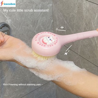 Ins Wind Girl Bath Brush Rub Bath Bath Ball Rub Back Brush Back Bath Artifact แปรงขัดผ้าขนหนูด้ามยาวขนนุ่ม ICECUBE