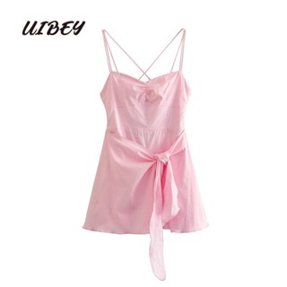 Uibey ชุดจั๊มสูท ผ้าขนหนู สีพื้น แฟชั่น 6394