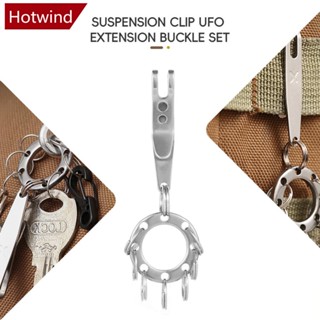 Hotwind EDC คลิปแขวนยุทธวิธี พร้อมหัวเข็มขัดขยาย UFO สเตนเลส ขนาดเล็ก อเนกประสงค์ C1L3