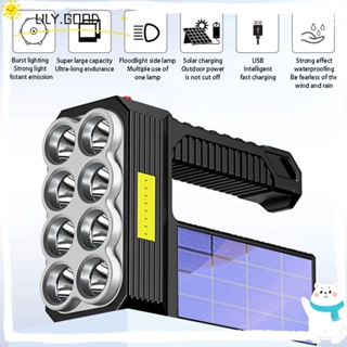 LILY ไฟฉาย LED 8 ดวง สว่างมาก แบบมือถือ ชาร์จ USB สําหรับตั้งแคมป์