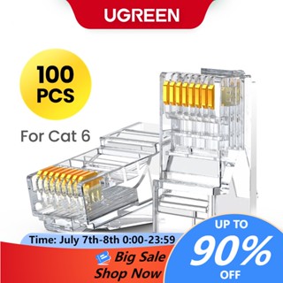 Ugreen RJ45 Cat6 สายเคเบิลเชื่อมต่อเครือข่ายอีเธอร์เน็ต Cat6 Cat5e RJ45 100 แพ็ค