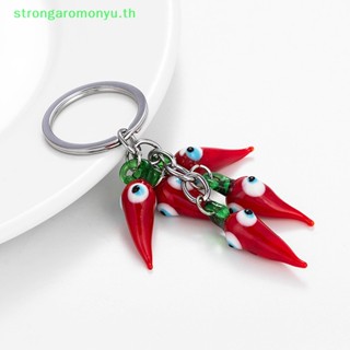 Strongaromonyu พวงกุญแจโลหะ รูปดวงตา สีแดง สีฟ้า สร้างสรรค์ เครื่องประดับ สําหรับผู้หญิง และผู้ชาย