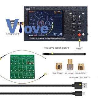 เครื่องวิเคราะห์เครือข่าย VNA SWR 6GHZ GS-320 23-6200MHz NanoVNA Type หน้าจอสัมผัส พร้อมชุดสาธิต RF