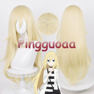 【Manmei】Anime Angels of Death Rachel Gardner Cosplay Wig 75cm Long Cream Gold Wigs Heat Resistant Synthetic Hair