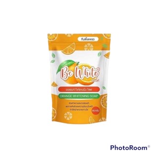 สบู่ส้มใส สบู่บีไวท์ สำหรับผิวหน้า Be White Orange Whitening Soap 80 กรัม