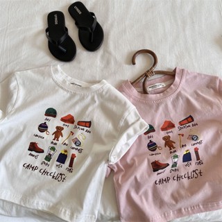 พร้อมส่ง ขายดี เสื้อยืดแขนสั้น ผ้าฝ้ายแท้ ทรงหลวม ขนาดเล็ก สไตล์เกาหลี ญี่ปุ่น แฟชั่นฤดูร้อน สําหรับเด็กผู้ชาย และเด็กผู้หญิง