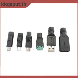 อะแดปเตอร์แปลงปลั๊กแจ็ค DC ตัวเมีย เป็น Mirco Type C Mini 5pin USB A ตัวผู้ ตัวเมีย สําหรับแล็ปท็อป 5.5x2.1 มม. THK2 1 ชิ้น