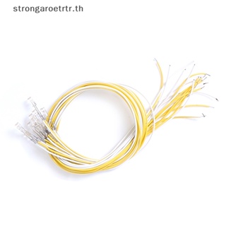 Strongaroetrtr ไฟ LED ขนาดเล็ก 1:12 พร้อมสาย 20 ซม. สําหรับตกแต่งบ้านตุ๊กตา 10 ชิ้น