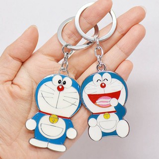 Big Head Blue Fat Doraemon Doraemon Metal Keychains Bag Chain Hanging Decoration Car Key Ring Hanging Couple E7Wz