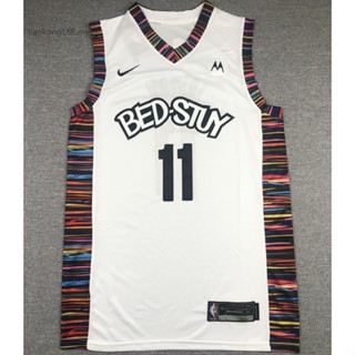 เสื้อกีฬาบาสเก็ตบอล ปักลาย NBA MENS Brooklyn Nets Men11 Kyrie Irving BED-STUY 2020 สีขาวรุ้ง สําหรับผู้ชาย 666396