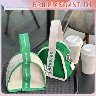 New Starbucks Mini Triangle Bag Mini Starbucks Triangle Bag New Colour Matching Niche กระเป๋าผ้าแคนวาสอเนกประสงค์มูลค่าสูง