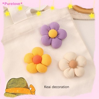 Purelove&gt; แผ่นผ้า ลายดอกไม้น่ารัก แฮนด์เมด DIY สําหรับตกแต่งเสื้อผ้า กิ๊บติดผม