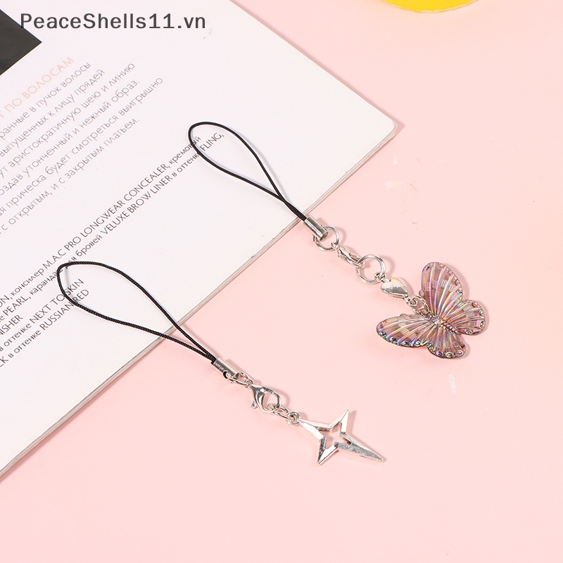 Y2K Minimalist Fashion /Star/Cross Pattern Phone Strap/พวงกุญแจ