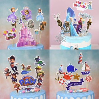 ป้ายธีมเจ้าหญิง Frozen Sofia Happy Birthday สําหรับตกแต่งคัพเค้ก 1 ชุด ต่อแพ็ค