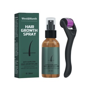 West Month Beard Growth Oil Hair Growth Spray Fast With Beard Roller balm care Set Beard Growth Kit Men Beard Essence Nourishing Enhancer