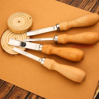 ALISONDZ พลั่วแกะสลักหนัง ด้ามจับไม้ DIY