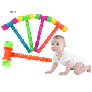 [Dhin] 22cm Plastic Whistle Training Toddler Baby Kids Handle Hammer Noisy Whistle Toys COD