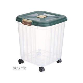 [Dolity2] Rice Storage Container, Food Holder Bin with Caster, Cereal Container Measuring Cup, Grain Bucket Leakproof Food Container for Countertop, Grain