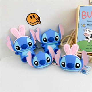 กระเป๋าสะพายไหล่ สะพายข้าง ซิลิโคน ลายการ์ตูน Stitch น่ารัก ใส่โทรศัพท์มือถือได้ สําหรับเด็ก 2023