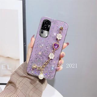 ใหม่ พร้อมส่ง เคสโทรศัพท์มือถือนิ่ม ลายกลิตเตอร์ดาว หัวใจ พร้อมสายคล้องมือ สําหรับ OPPO Reno10 Pro+ Plus 5G Reno 10 Reno10Pro+ OPPO A78 NFC 4G 2023