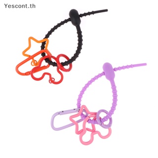 Yescont พวงกุญแจ ซิลิโคน สีมาการองน่ารัก สําหรับห้อยกระเป๋า 1 ชิ้น