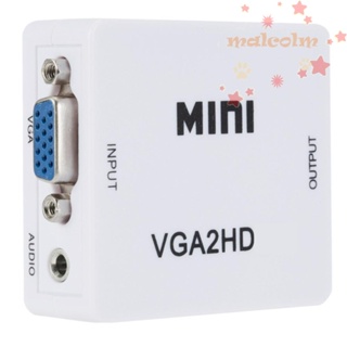 Malcolm อะแดปเตอร์แปลงสายเคเบิ้ล VGA เป็น HDMI สําหรับโปรเจคเตอร์ TV PC Monitor HDTV DVD